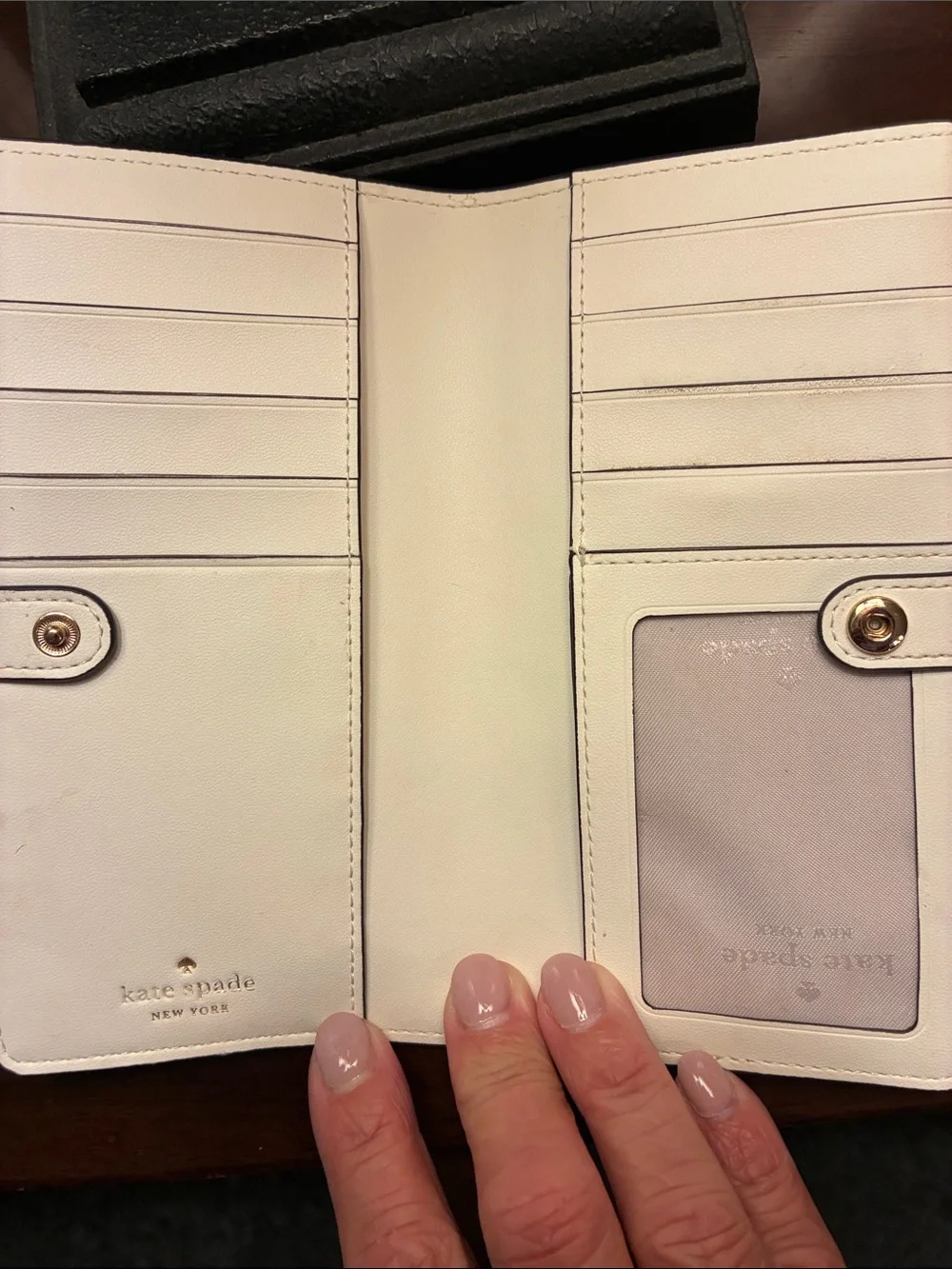 kate spade Lemon Green Saffiano Zip Wallet with Gold Logo